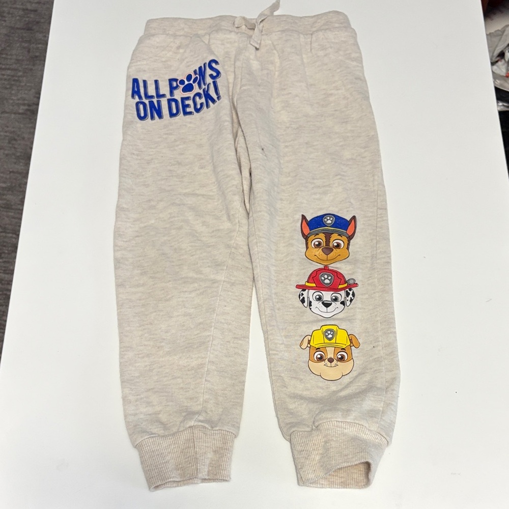 Paw Patrol Beige Joggers with Characters